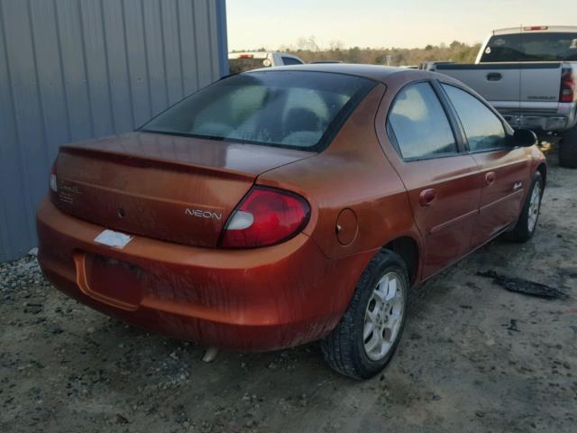 1P3ES46C9YD682356 - 2000 PLYMOUTH NEON BASE ORANGE photo 4