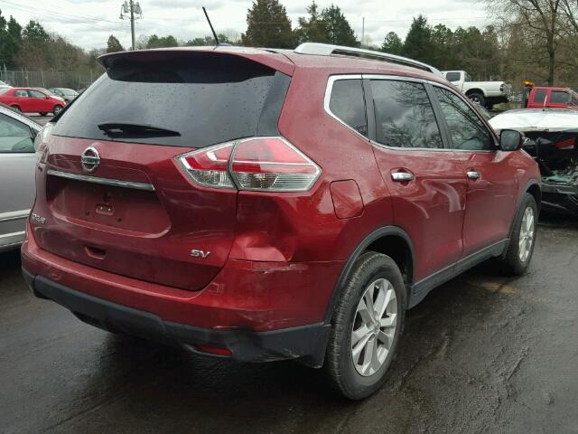 KNMAT2MT8FP512892 - 2015 NISSAN ROGUE S RED photo 4