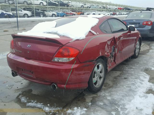 KMHHM65D16U205085 - 2006 HYUNDAI TIBURON GS RED photo 4