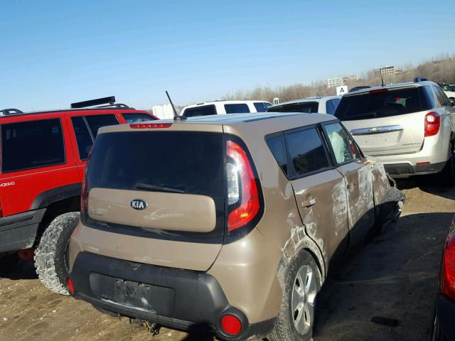 KNDJN2A26F7143391 - 2015 KIA SOUL TAN photo 4