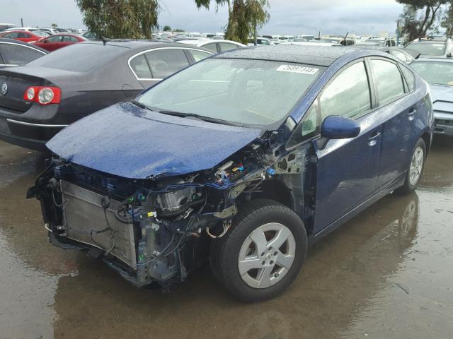 JTDKN3DU7A0216535 - 2010 TOYOTA PRIUS BLUE photo 2