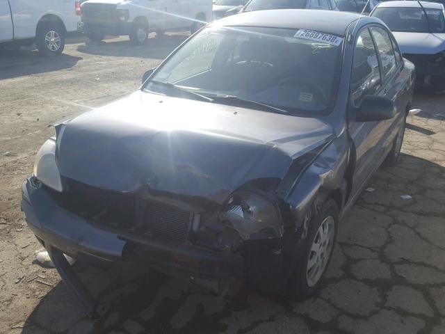 KNADC125156383763 - 2005 KIA RIO GRAY photo 2