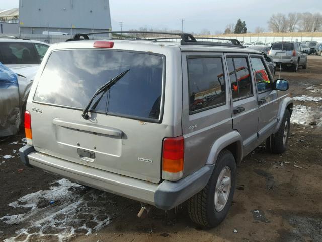 1J4FF48S6YL170650 - 2000 JEEP CHEROKEE S GRAY photo 4