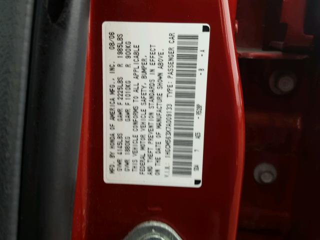 1HGCM563X7A009133 - 2007 HONDA ACCORD SE RED photo 10