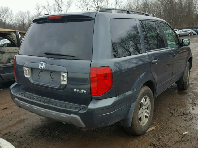 2HKYF18665H513554 - 2005 HONDA PILOT EXL BLUE photo 4