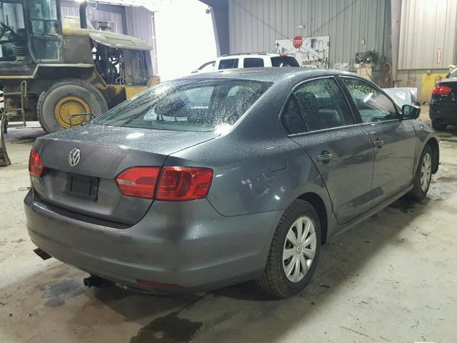 3VW2K7AJ6CM305049 - 2012 VOLKSWAGEN JETTA BASE GRAY photo 4