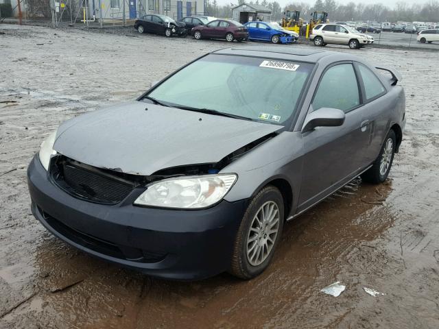 1HGEM22995L031191 - 2005 HONDA CIVIC EX GRAY photo 2