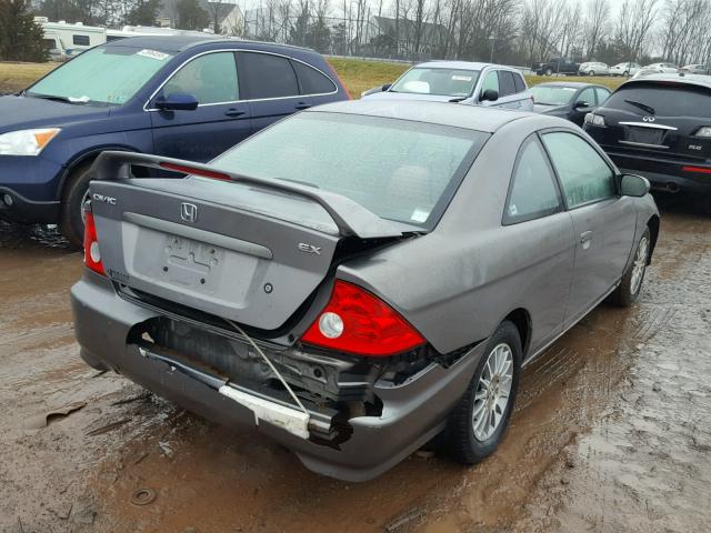 1HGEM22995L031191 - 2005 HONDA CIVIC EX GRAY photo 4