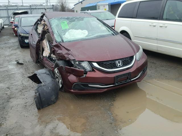 2HGFB2F53EH550672 - 2014 HONDA CIVIC LX RED photo 1