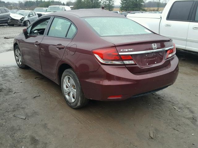 2HGFB2F53EH550672 - 2014 HONDA CIVIC LX RED photo 3