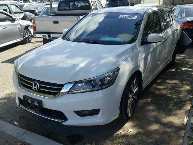 1HGCR2F56EA261394 - 2014 HONDA ACCORD SPO WHITE photo 2