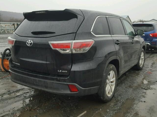 5TDBKRFH3FS179306 - 2015 TOYOTA HIGHLANDER BLACK photo 4