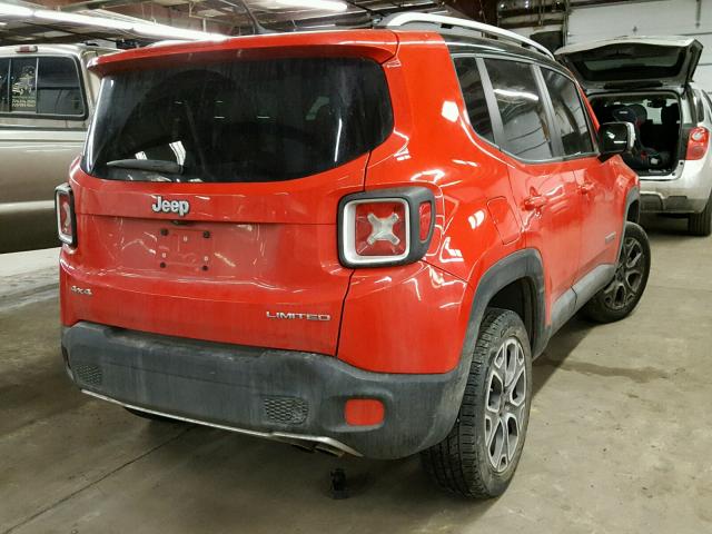 ZACCJBDT0FPB72258 - 2015 JEEP RENEGADE L RED photo 4