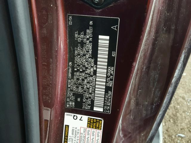 JTEBU11F670004405 - 2007 TOYOTA FJ CRUISER BURGUNDY photo 10