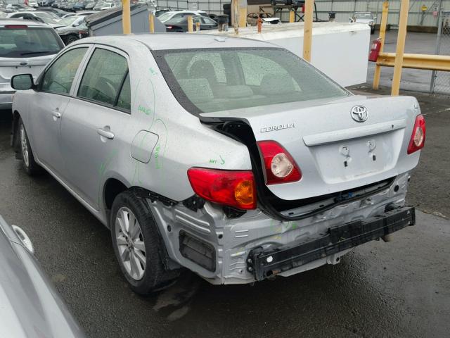 JTDBL40E399083158 - 2009 TOYOTA COROLLA BA SILVER photo 3