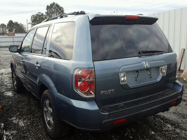 2HKYF18656H544697 - 2006 HONDA PILOT EX BLUE photo 3