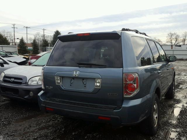 2HKYF18656H544697 - 2006 HONDA PILOT EX BLUE photo 4