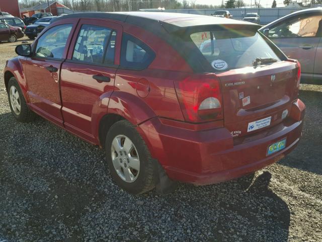 1B3HB28B77D307118 - 2007 DODGE CALIBER RED photo 3