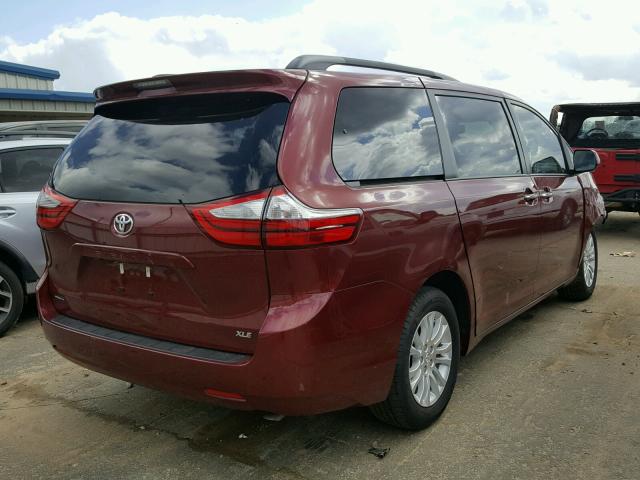 5TDYZ3DC0HS792089 - 2017 TOYOTA SIENNA XLE RED photo 4