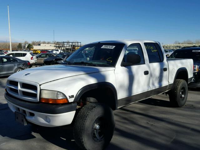 1B7GG2AN1YS661780 - 2000 DODGE DAKOTA QUA WHITE photo 2