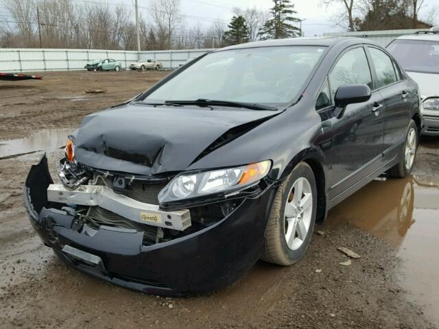 1HGFA16828L002273 - 2008 HONDA CIVIC EX BLACK photo 2