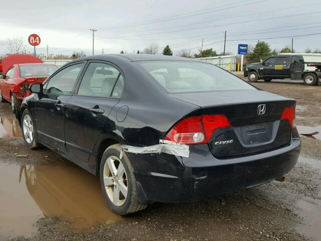 1HGFA16828L002273 - 2008 HONDA CIVIC EX შავი ფოტო 3