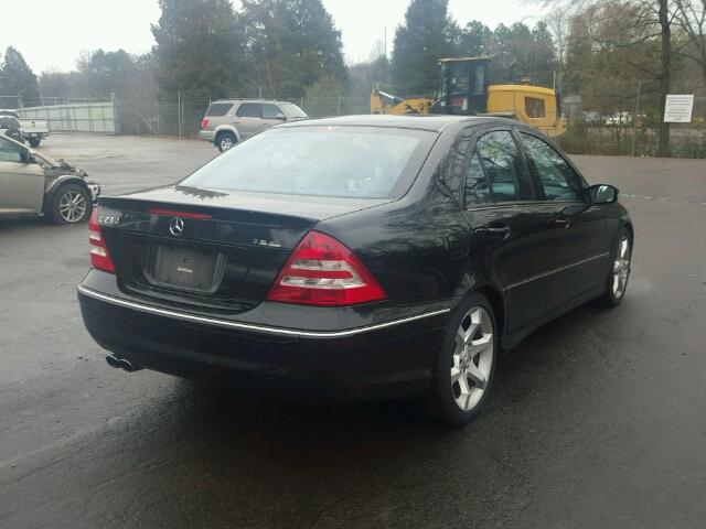 WDBRF52H47F920368 - 2007 MERCEDES-BENZ C 230 BLACK photo 4