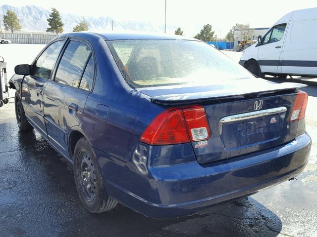 2HGES26793H547396 - 2003 HONDA CIVIC EX BLUE photo 3