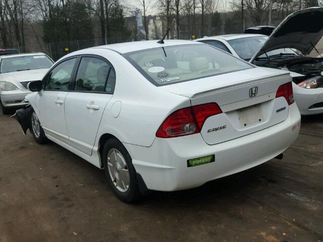 JHMFA36296S023614 - 2006 HONDA CIVIC HYBR WHITE photo 3