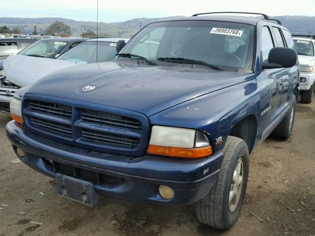 1B4HS28Z7YF123859 - 2000 DODGE DURANGO BLUE photo 2