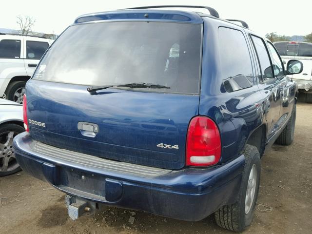 1B4HS28Z7YF123859 - 2000 DODGE DURANGO BLUE photo 4