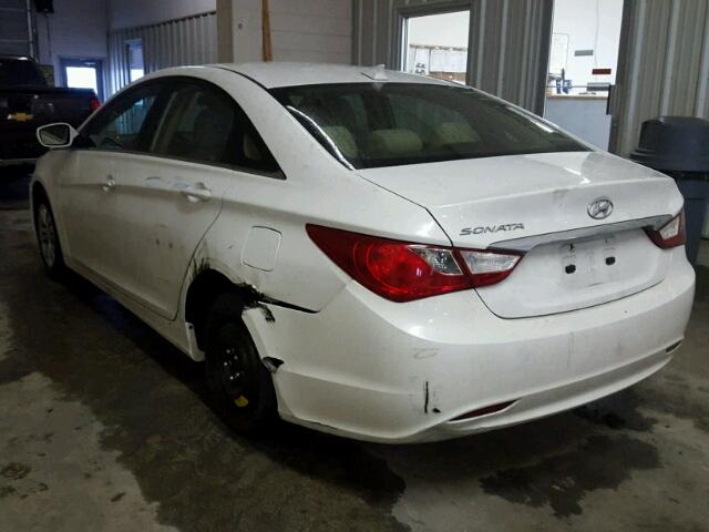 5NPEB4ACXCH334978 - 2012 HYUNDAI SONATA GLS WHITE photo 3