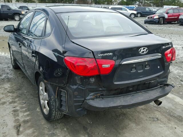 KMHDU46D97U107845 - 2007 HYUNDAI ELANTRA GL BLACK photo 3