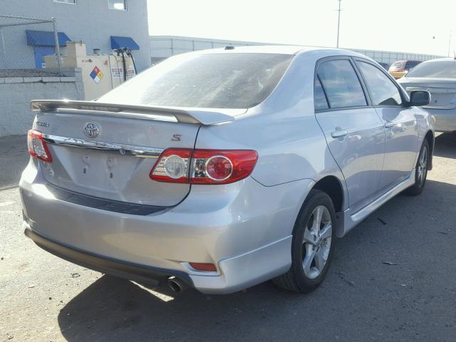 2T1BU4EE1BC601175 - 2011 TOYOTA COROLLA BA SILVER photo 4