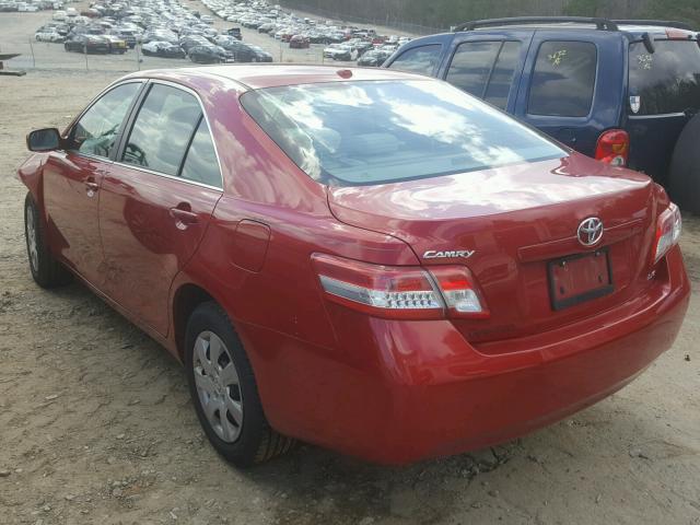 4T4BF3EK3AR021696 - 2010 TOYOTA CAMRY BASE RED photo 3