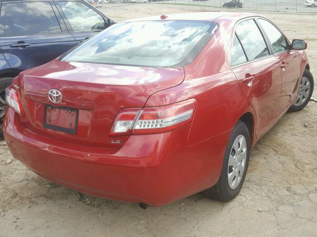 4T4BF3EK3AR021696 - 2010 TOYOTA CAMRY BASE RED photo 4