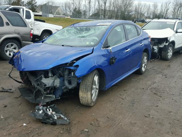 3N1AB7AP4EY271694 - 2014 NISSAN SENTRA S BLUE photo 2