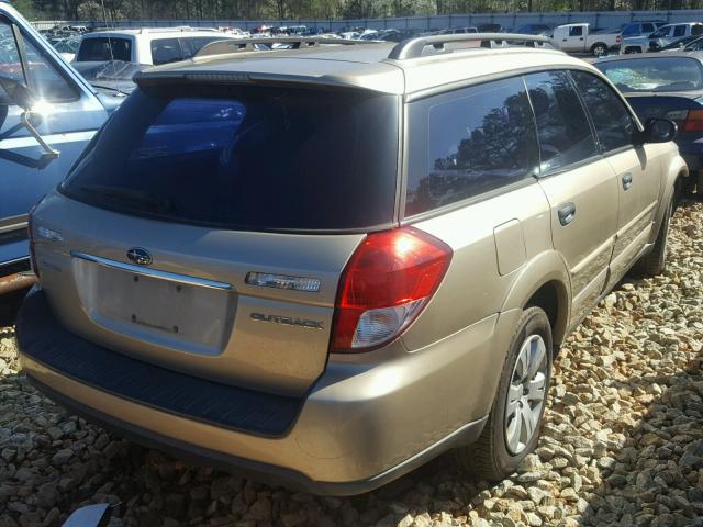 4S4BP60C687348515 - 2008 SUBARU OUTBACK GOLD photo 4