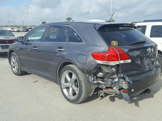 4T3BK3BB5BU052189 - 2011 TOYOTA VENZA BASE GRAY photo 3