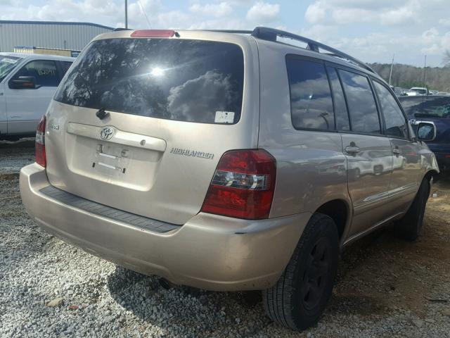 JTEGD21A940087887 - 2004 TOYOTA HIGHLANDER GOLD photo 4