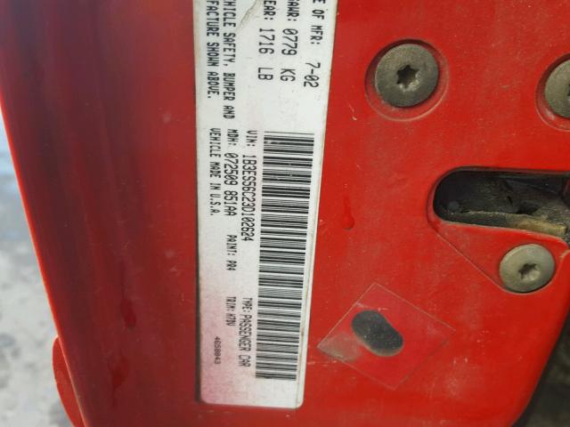 1B3ES56C23D102624 - 2003 DODGE NEON SXT RED photo 10