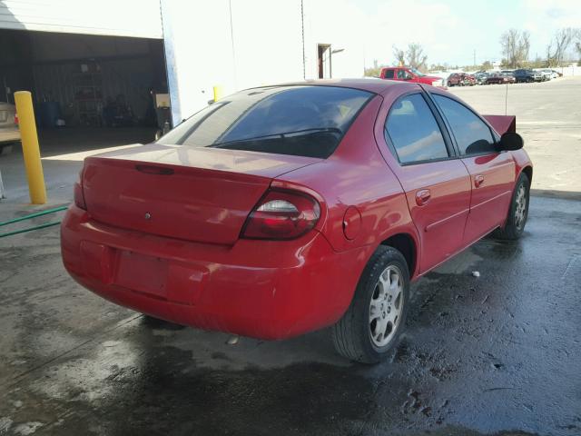 1B3ES56C23D102624 - 2003 DODGE NEON SXT RED photo 4