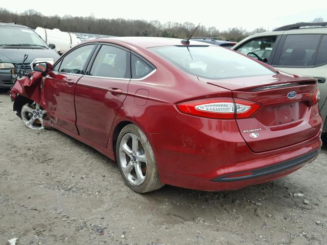 3FA6P0H75ER191175 - 2014 FORD FUSION SE BURGUNDY photo 3