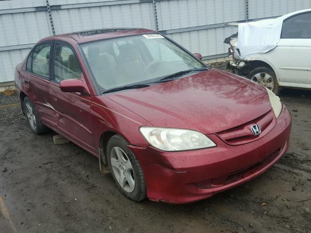 2HGES26825H510380 - 2005 HONDA CIVIC EX MAROON photo 1