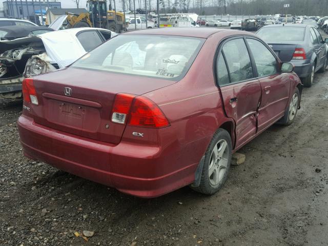 2HGES26825H510380 - 2005 HONDA CIVIC EX მუქწითელი ფოტო 4