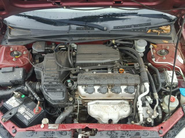 2HGES26825H510380 - 2005 HONDA CIVIC EX MAROON photo 7