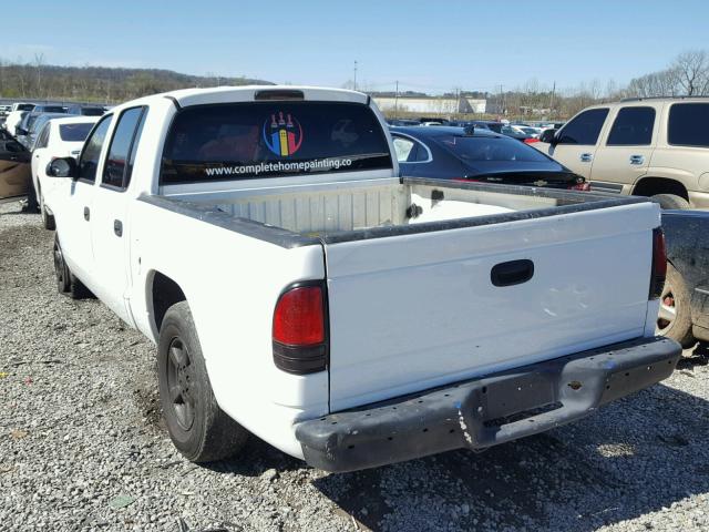 1B7HL48X32S578040 - 2002 DODGE DAKOTA QUA WHITE photo 3