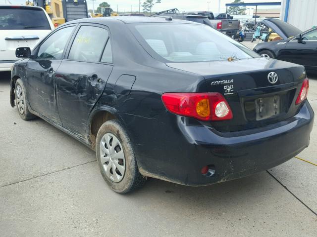 1NXBU4EE9AZ303938 - 2010 TOYOTA COROLLA BA BLACK photo 3