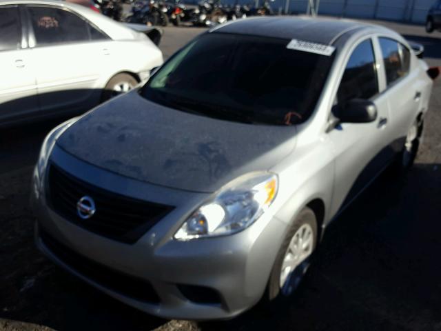 3N1CN7AP3EL828446 - 2014 NISSAN VERSA S GRAY photo 2