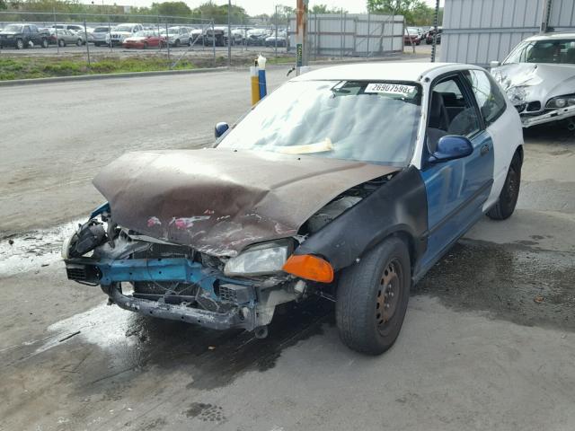 2HGEH2349NH502776 - 1992 HONDA CIVIC CX WHITE photo 2